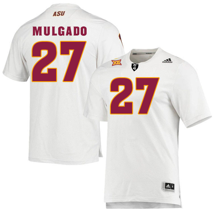 #27 Bobby Mulgado Arizona State Sun Devils College Football Jerseys Stitched-White